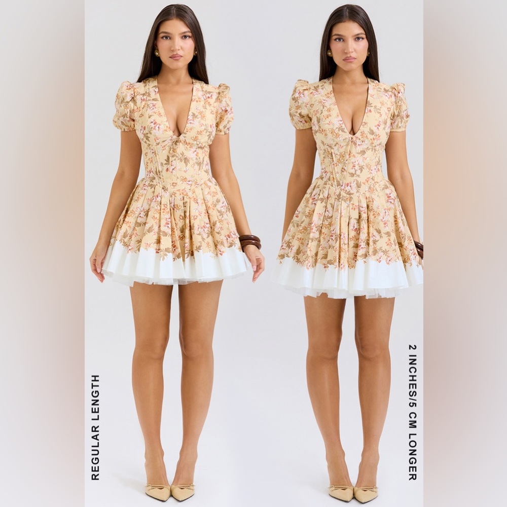 House of CB IMANI
Honeyflower Print Pleated Cotton Mini Dress - Picture 4 of 4